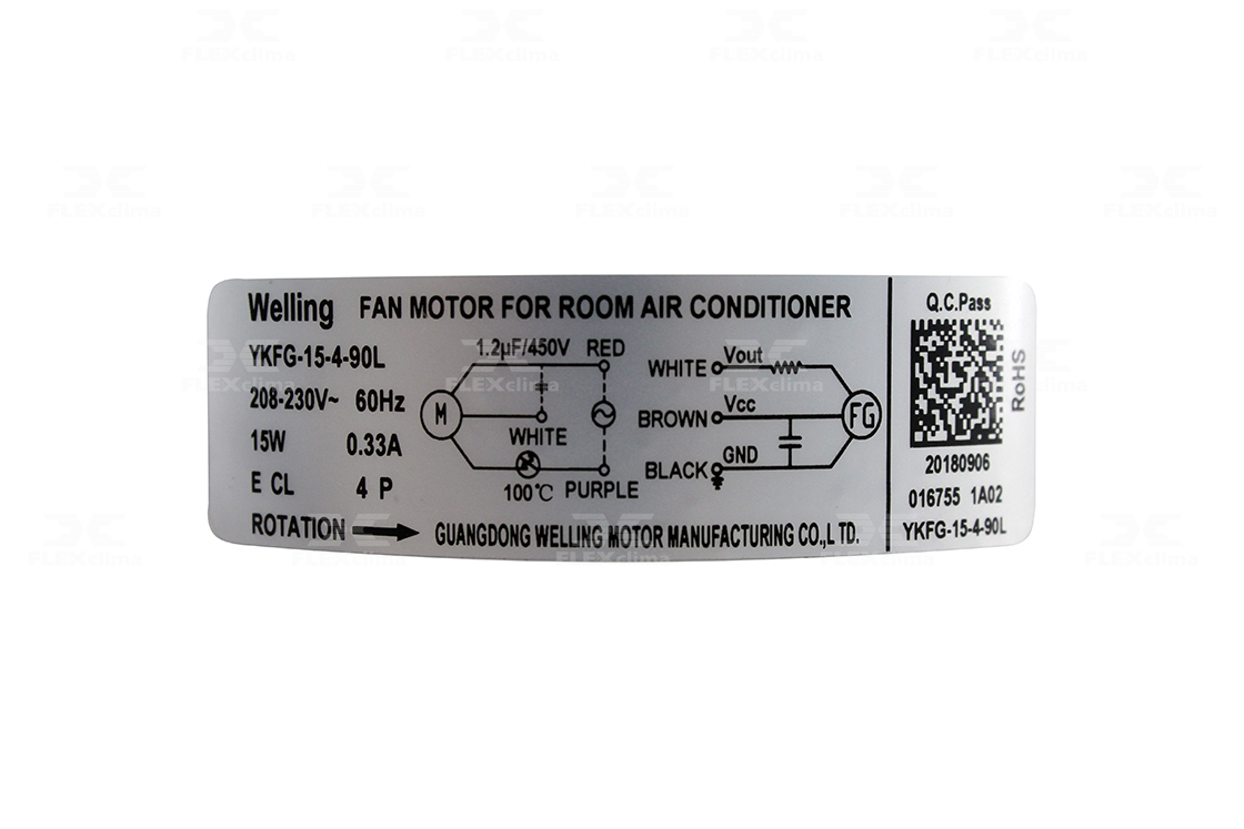 MOTOR EVAPORADOR 15W (YKFG-15-4-90L) - FLEX CLIMA - Peças de