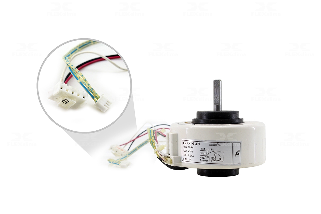 MOTOR EVAP. 14W (YDK-14-4C) - FLEX CLIMA - Peças de reposição para